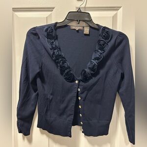 Linda Matthews navy cardigan
